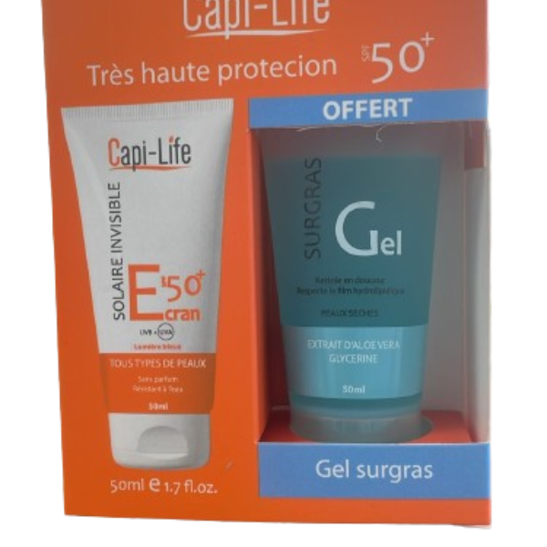 CAPI-LIFE Ecran solaire invisible+ gel nettoyant 50ml offert