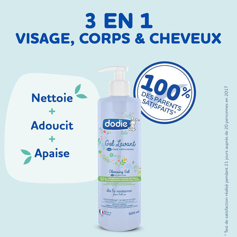 DODIE GEL LAVANT 3N1 500ml- visage, corps et cheveux
