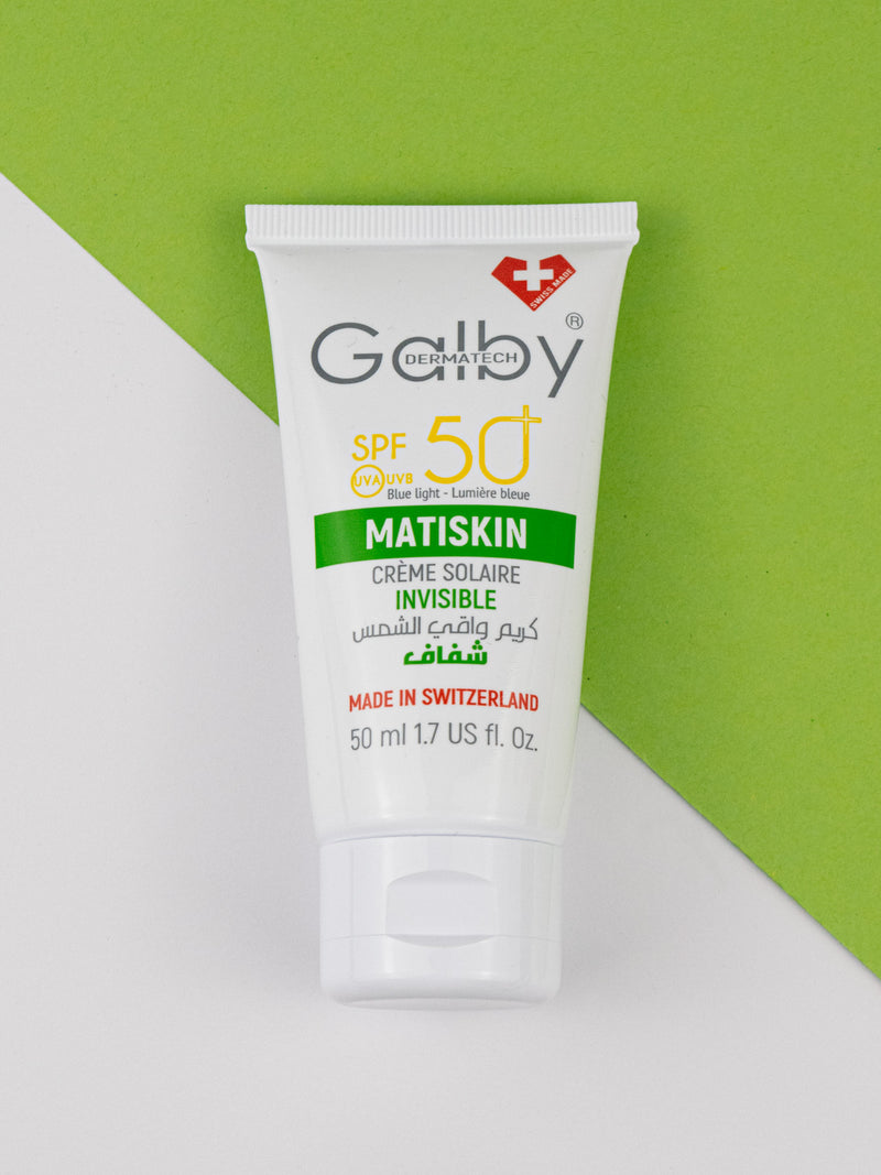 GALBY DERMATECH MATISKIN CRÈME SOLAIRE INVISIBLE SPF 50+