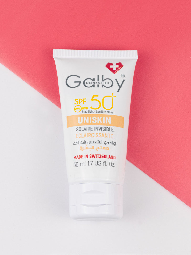 GALBY DERMATECH UNISKIN CRÈME SOLAIRE ÉCLAIRCISSANTE SPF 50+