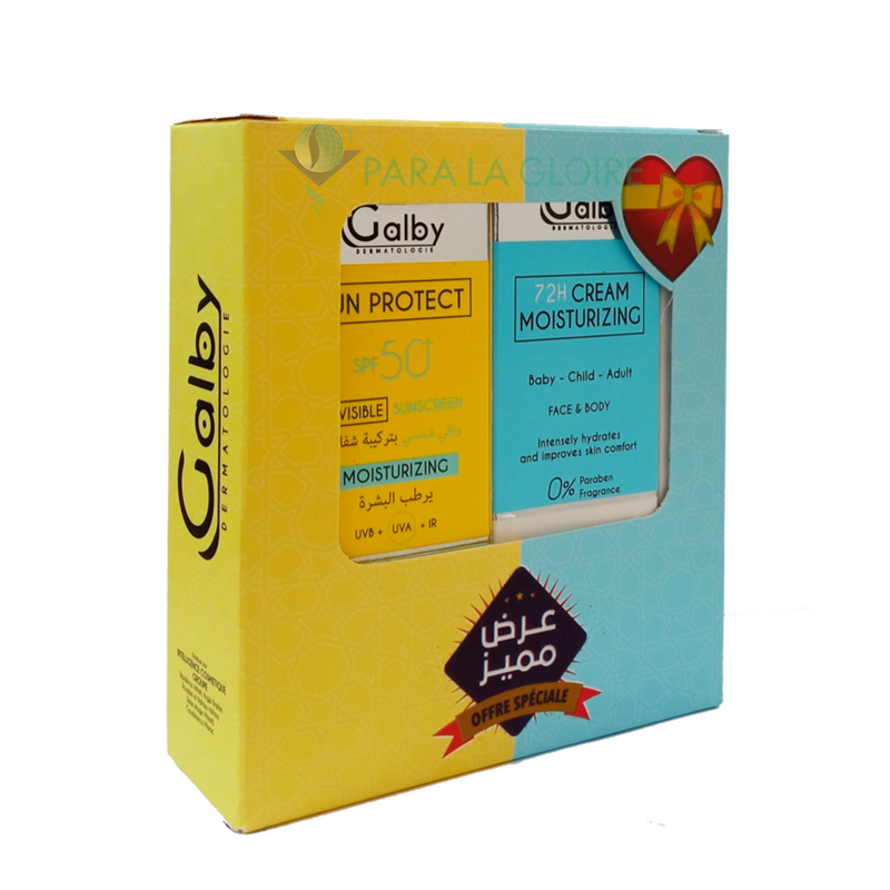 GALBY PACK ECRAN SOLAIRE HYDRATANTE + CREME HYDRATANTE 72H OFFRE