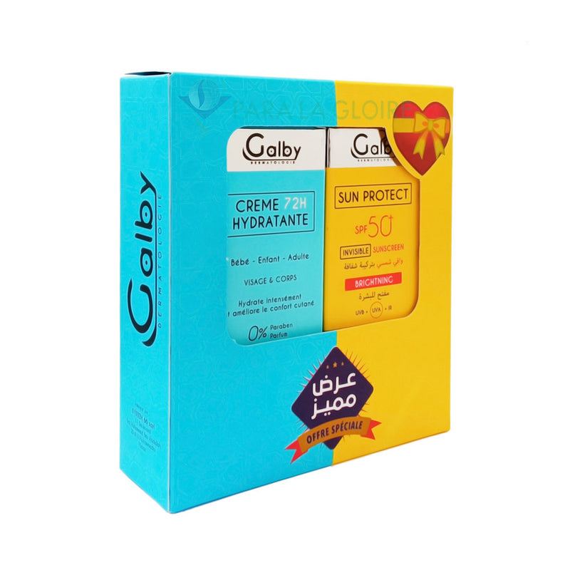 GALBY PACK ECRAN SOLAIRE INVISIBLE + CREME HYDRATANTE 72H OFFRE