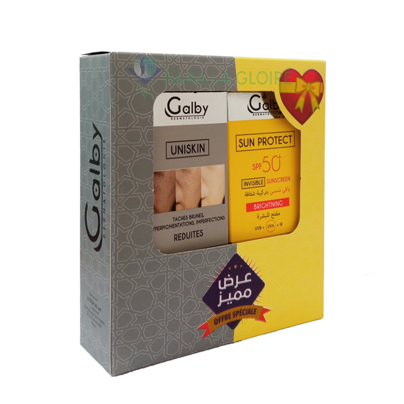 GALBY PACK ECRAN SOLAIRE INVISIBLE + UNISKIN SERUM ECLAIRCISSANT OFFRE