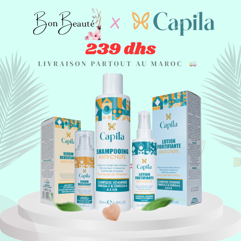 Capila Shampoing 200ml+ Lotion 125ml+ Serum 30ml Pack Anti-Chute
