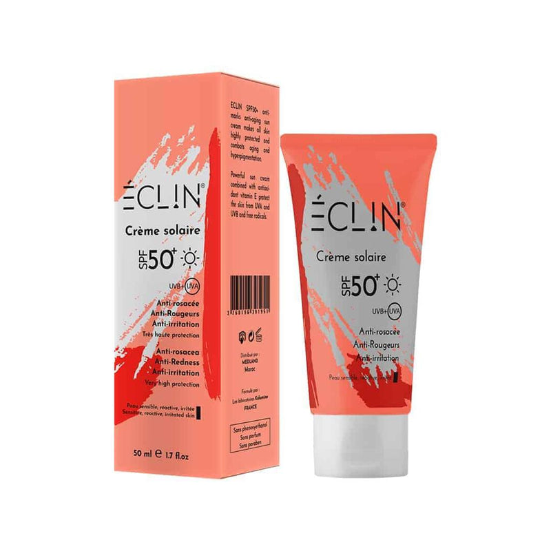ECLIN CREME SOLAIRE ANTI-ROUGEURS SPF50+ 50mL